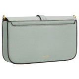 Back product shot of the Oroton Dylan Clutch Crossbody in Duck Egg and Pebble leather, smooth leather trims for Women