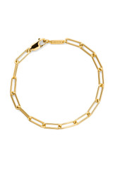 Front product shot of the Oroton Gianna Paper Link Chain Bracelet in 18K Gold and Recycled 925 Sterling Silver for Women