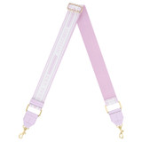 Front product shot of the Oroton Heather Long Webbing Strap in Lilac and Pebble Leather for Women