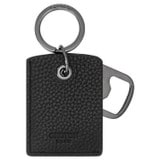 Front product shot of the Oroton Ethan Pebble Credit Card Sleeve & Bottle Opener in Black and Pebble Leather for Men