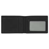 Internal product shot of the Oroton Porter Pebble Mini Wallet in Black and Pebble Leather for Men