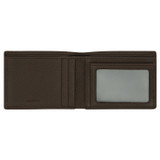 Internal product shot of the Oroton Porter Pebble Mini Wallet in Walnut and Pebble Leather for Men