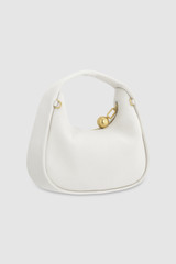 Back product shot of the Oroton Clara Mini Bag in Paper White and Pebble leather for Women