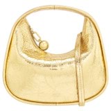 Front product shot of the Oroton Clara Mini Bag in Gold and Metallic crinkle leather for Women