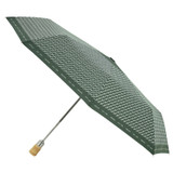 Front product shot of the Oroton Bamboo Small Umbrella in Dark Treehouse and 100% polyester fabric for Women