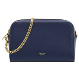 Front product shot of the Oroton Inez Chain Crossbody in Azure Blue and Shiny Soft Saffiano for Women