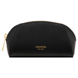 Front product shot of the Oroton Inez Mini Beauty Case in Black and Saffiano Leather for Women