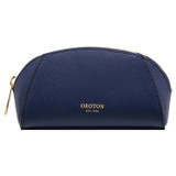 Front product shot of the Oroton Inez Mini Beauty Case in Azure Blue and Saffiano Leather for Women