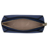 Internal product shot of the Oroton Inez Mini Beauty Case in Azure Blue and Saffiano Leather for Women