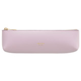 Front product shot of the Oroton Inez Pencil Case in Lilac and Shiny Soft Saffiano for Women