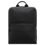 Front product shot of the Oroton Porter Pebble 15" Backpack in Black and Pebble Leather for Men