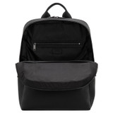 Internal product shot of the Oroton Porter Pebble 15" Backpack in Black and Pebble Leather for Men