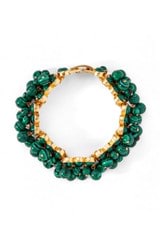 Front product shot of the Oroton Jupiter Bracelet in Worn Gold/Malachite and Brass for Women