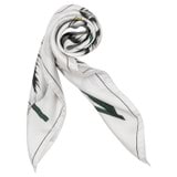 Front product shot of the Oroton Spring Tulip Silk Scarf in Clotted Cream and 100% silk for Women