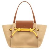 Front product shot of the Oroton Otis Tote in Camel/Amber and Canvas for Women