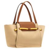Back product shot of the Oroton Otis Tote in Camel/Amber and Canvas for Women