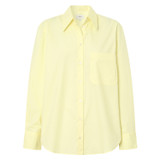 Front product shot of the Oroton Poplin Long Sleeve Shirt in Lemon Curd and 100% cotton for Women