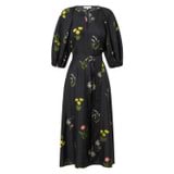 Front product shot of the Oroton Dandelion Day Dress in Black and 100% silk for Women