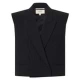 Front product shot of the Oroton Tuxedo Vest in Black and 53% Polyester, 42% Wool, 5% Elastane for Women