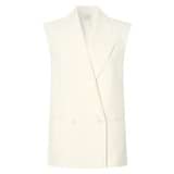 Front product shot of the Oroton Sleeveless Waiter's Jacket in Cream and 58% viscose, 42% linen for Women