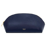 Front product shot of the Oroton Inez Beauty Case in Azure Blue and Saffiano Leather for Women