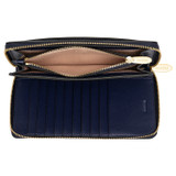 Internal product shot of the Oroton Inez Zip Book Wallet in Azure Blue and Shiny Soft Saffiano for Women