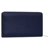 Back product shot of the Oroton Inez Zip Book Wallet in Azure Blue and Shiny Soft Saffiano for Women