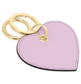 Front product shot of the Oroton Inez Heart Keyring in Lilac and Saffiano Leather for Women