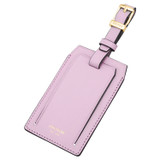 Front product shot of the Oroton Inez Luggage Tag in Lilac and Split Saffiano Leather for Women