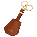 Front product shot of the Oroton Inez Air Tag Keyring in Cognac and Saffiano Leather for Women