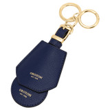 Front product shot of the Oroton Inez Air Tag Keyring in Azure Blue and Saffiano Leather for Women