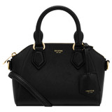 Front product shot of the Oroton Inez Tiny Day Bag in Black and Saffiano Leather for Women