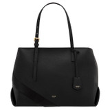 Front product shot of the Oroton Margot Baby Bag in Black and Pebble leather for Women