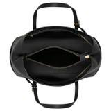Internal product shot of the Oroton Margot Baby Bag in Black and Pebble leather for Women