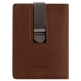 Front product shot of the Oroton Jessie Money Clip Wallet in Chocolate and Vegetable Tanned Leather for Men