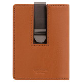 Front product shot of the Oroton Jessie Money Clip Wallet in Caramel and Vegetable Tanned Leather for Men