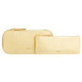 Front product shot of the Oroton Eve Jewellery Case And Pouch in Gold and Pebble Leather for Women
