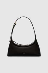 Front product shot of the Oroton Cinder Mini Baguette in Black and Smooth leather for Women