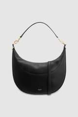 Front product shot of the Oroton Florence Medium Hobo in Black and Smooth leather for Women