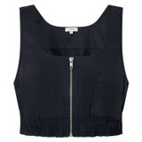 Front product shot of the Oroton Zip Utility Tank in North Sea and 100% cotton for Women
