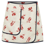 Front product shot of the Oroton Dutch Tulip Wrap Skirt in Ecru and 100% linen for Women