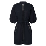 Front product shot of the Oroton Zip Utility Dress in North Sea and 100% cotton for Women