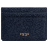 Front product shot of the Oroton Jemima Card Holder in Fisherman Blue and Pebble leather for Women