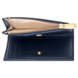 Internal product shot of the Oroton Jemima 10 Credit Card Mini Zip Wallet in Fisherman Blue and Pebble leather for Women