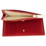 Internal product shot of the Oroton Jemima 10 Credit Card Mini Zip Wallet in Dark Poppy and Pebble leather for Women