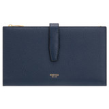 Front product shot of the Oroton Fife Travel Wallet in French Navy and Pebble leather for Women