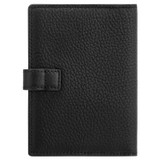 Back product shot of the Oroton Fife Passport Sleeve in Black and Pebble leather for Women