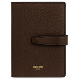 Front product shot of the Oroton Fife Passport Sleeve in Thicket and Pebble leather for Women