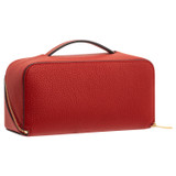 Back product shot of the Oroton Fife Medium Beauty Case in Dark Poppy and Pebble leather for Women