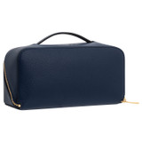 Back product shot of the Oroton Fife Medium Beauty Case in French Navy and Pebble leather for Women